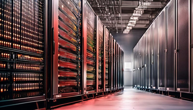 Data Center Server Room Aisle royalty free stock photography