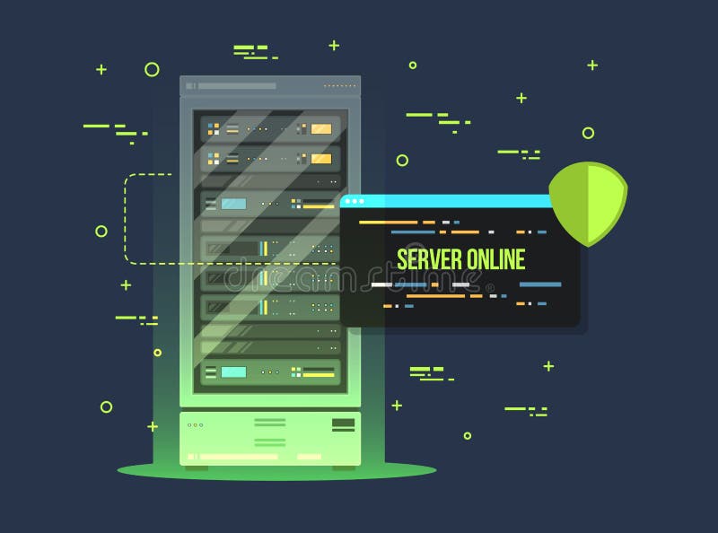 Data Center and Server Room. Data Storage and Exchange Service Flat