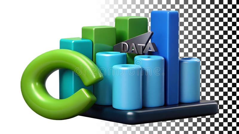Data chart with bars, graph visualization, business analytics, data analysis png transparent image Generative AI vector illustration