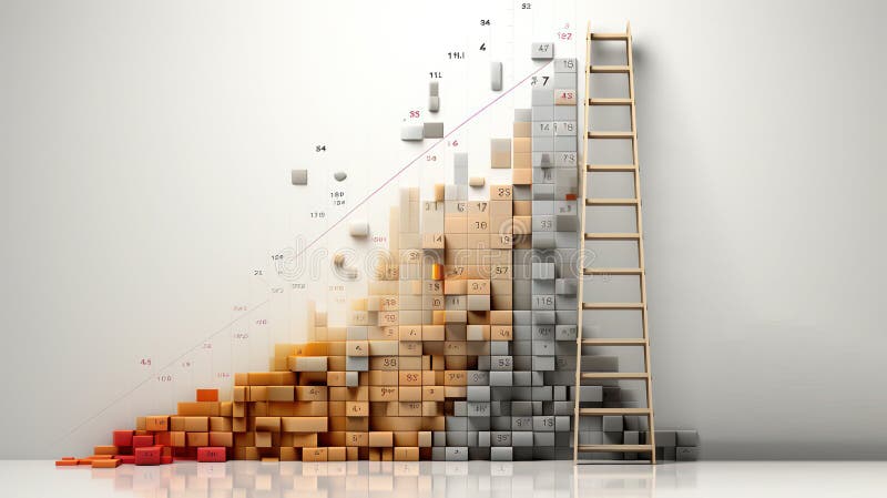 A Data Chart or Graph Where Each Bar or Data Point Forms a Rung of an Abstract Ladder Background vector illustration