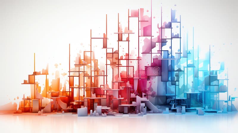 A Data Chart or Graph Where Each Bar or Data Point Forms a Rung of an Abstract Ladder Background royalty free illustration