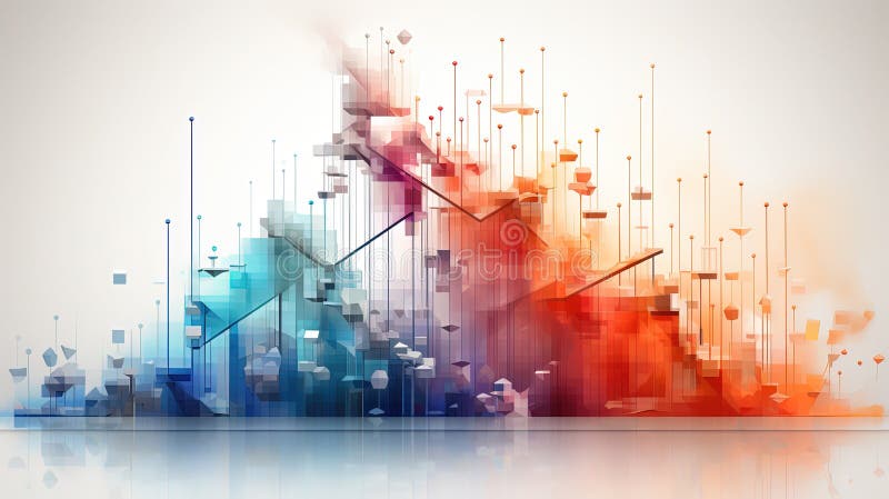 A Data Chart or Graph Where Each Bar or Data Point Forms a Rung of an Abstract Ladder Background royalty free illustration