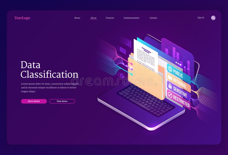 Data classification vector banner stock illustration