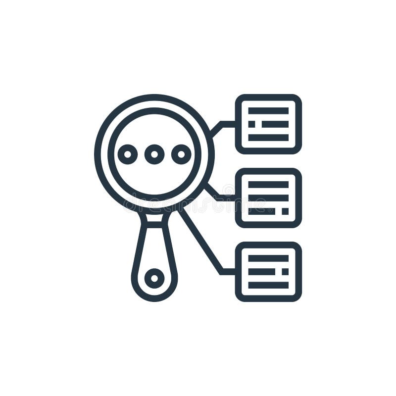 Data classification vector icon isolated on white background. Outline, thin line data classification icon for website design and stock illustration