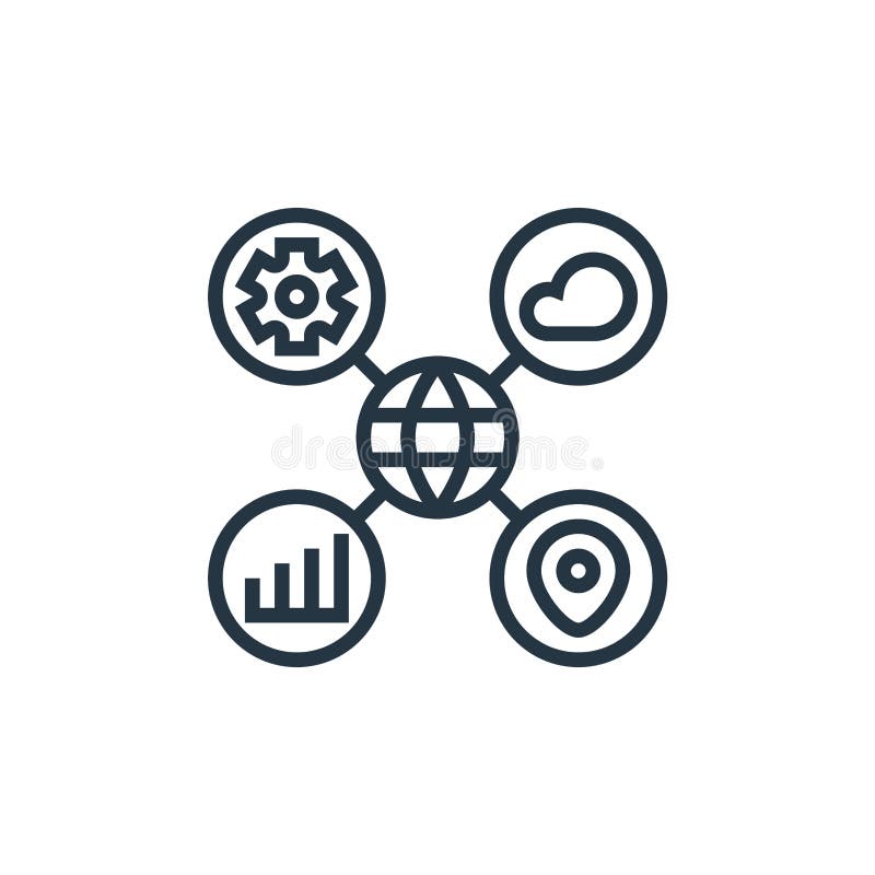 Data classification vector icon isolated on white background. Outline, thin line data classification icon for website design and royalty free illustration