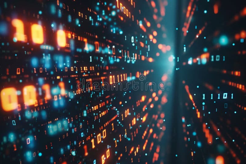 Data code binary background, digital binary data on computer screen, matrix pattern, cyberspace, bigdata banner