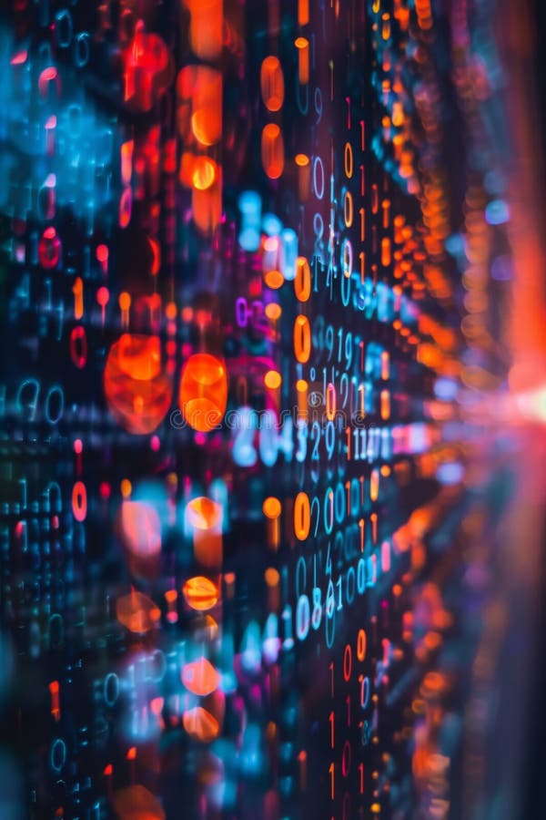 Data code binary background, digital binary data on computer screen, matrix pattern, cyberspace, bigdata banner