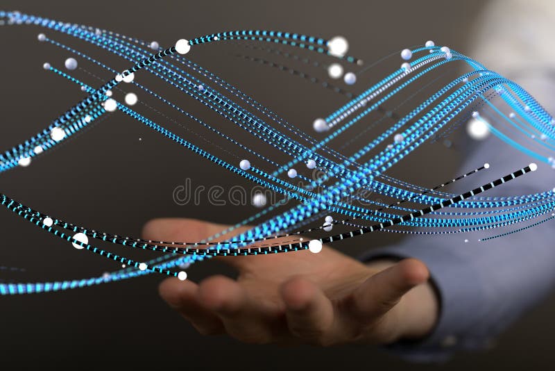 A data code binary concept. Data code binary concept of different digital waves