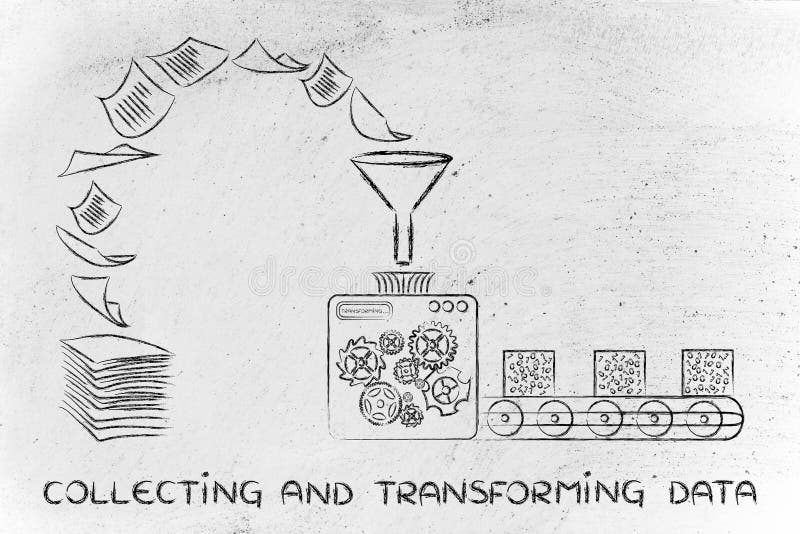 Data collection and transformation: factory machines turning doc stock photography Data collection and transformation: factory machines turning doc stock photography