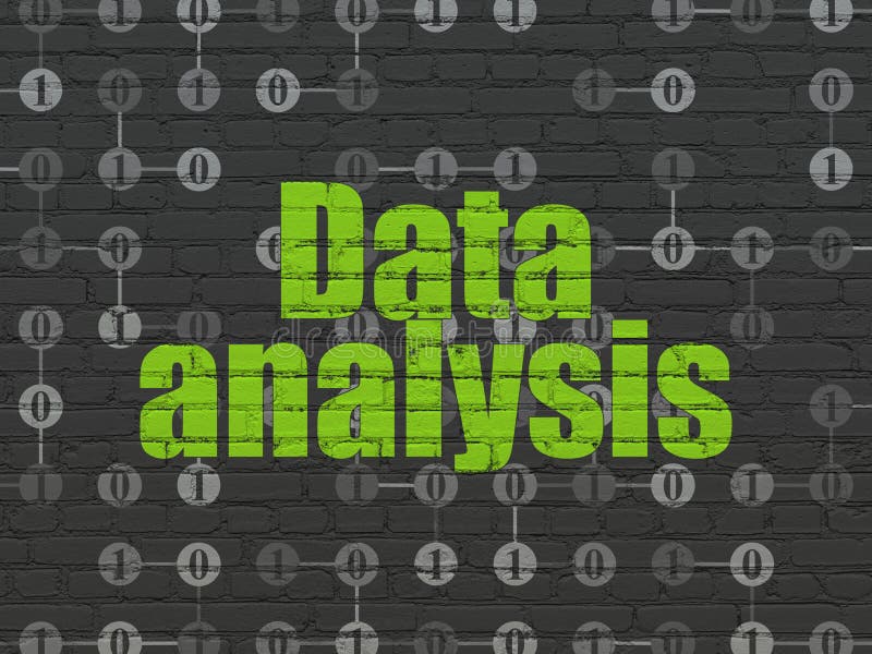 Data Concept: Data Analysis on Wall Background Stock Illustration