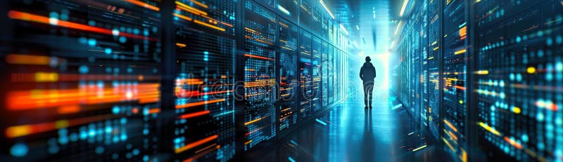 Data engineer optimizing data pipelines for efficient processing royalty free illustration