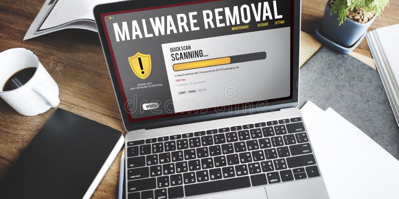 Data File Protection Firewall Malware Removal Concept