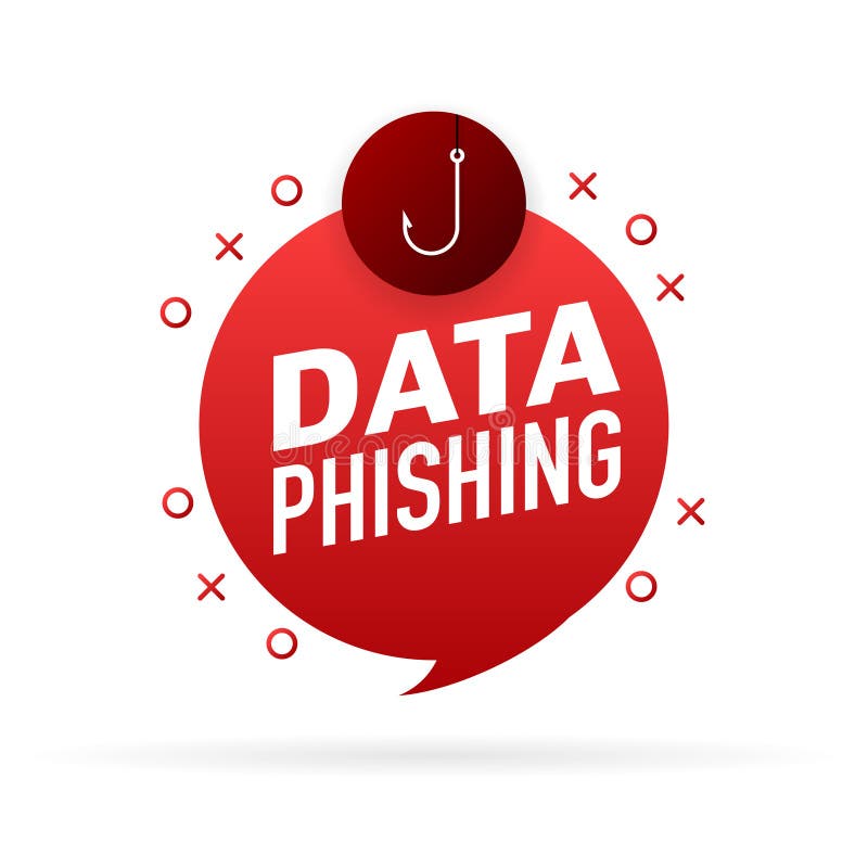 Data fishing, hacker attack. Computer hack concept. Cyber security concept. Message icon stock illustration