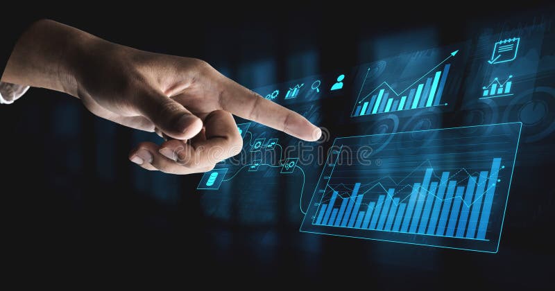Data flow from database and cloud to processing and analytics dashboards Vouch stock photography