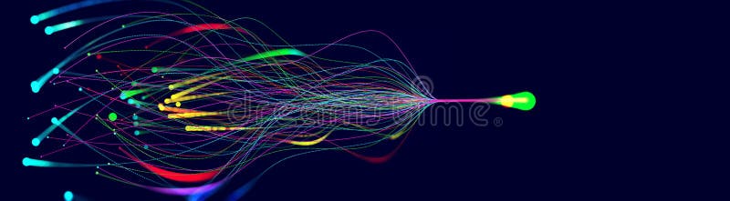 Data flow, informational infinity. Digital footprint, data collection, Big Data. Soul, mind and artificial intelligence royalty free illustration