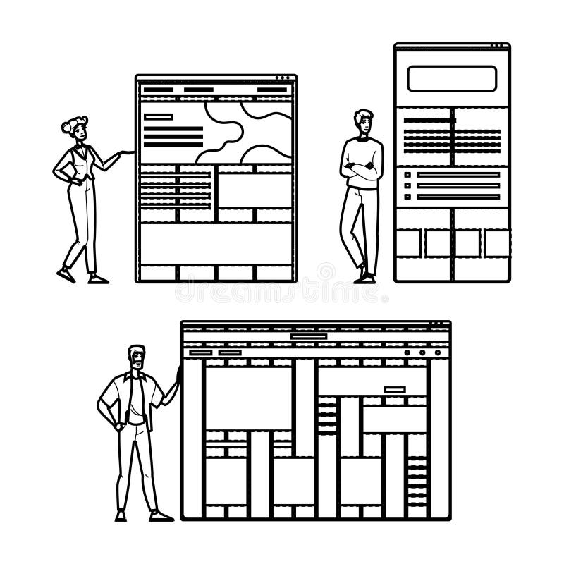 Data grid system website vector royalty free illustration