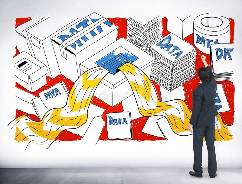 Data Information Overflow Excess Sketch Concept Stock Photo - Image of ...