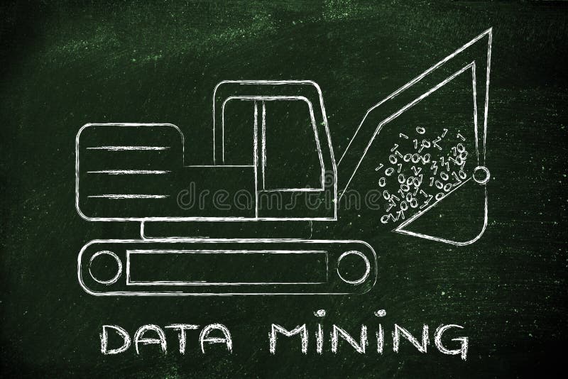 Data mining: funny digger extracting binary code royalty free stock photo Data mining: funny digger extracting binary code royalty free stock photo