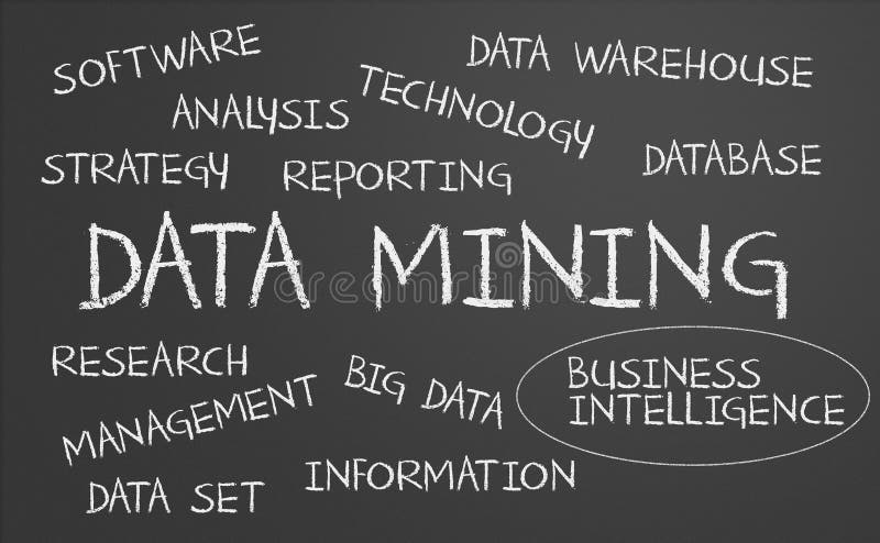 Data mining word cloud stock photography