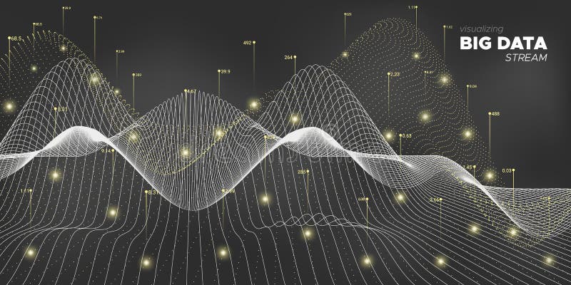 Data Motion. White Statistic Visualization. royalty free illustration