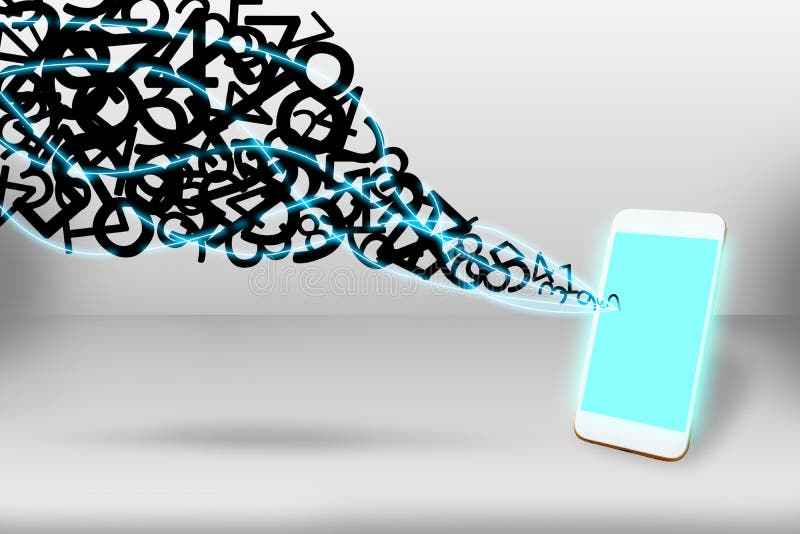 Data Networking Connection Concept, Mobile Phone and More Number Stock
