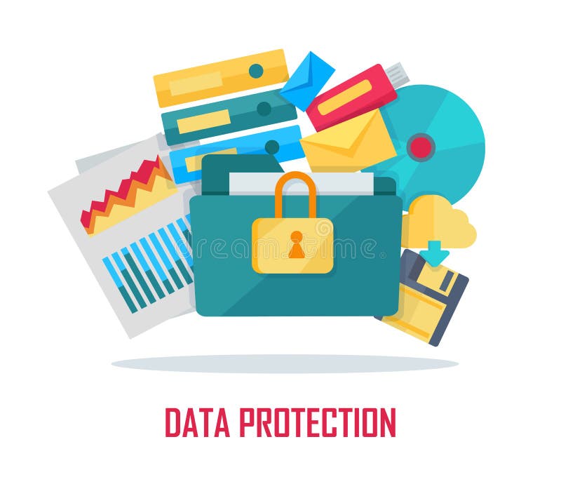 Data Protection Banner stock illustration Data Protection Banner stock illustration