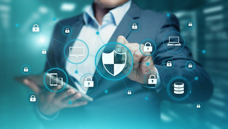 Data protection Cyber Security Privacy Business Internet Technology Concept royalty free stock photo
