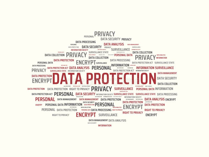 DATA PROTECTION Image with Words Associated with the Topic DATA