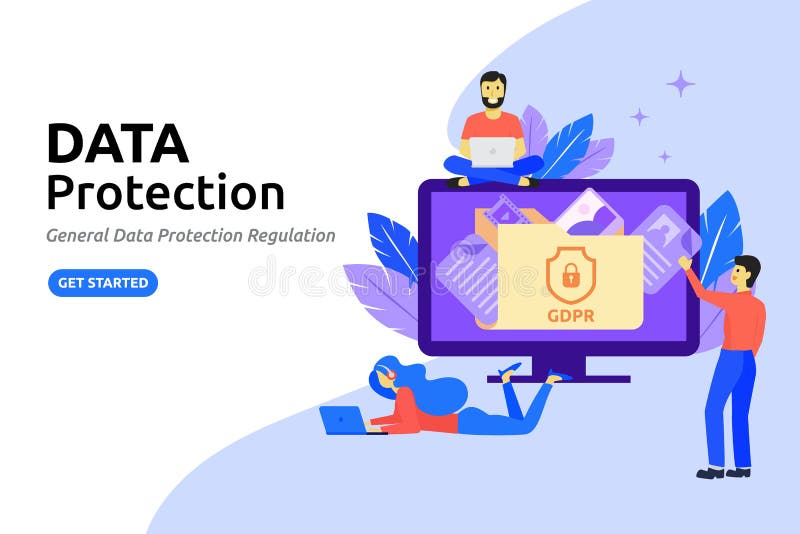 Data protection modern flat design concept. Protecting online da vector illustration