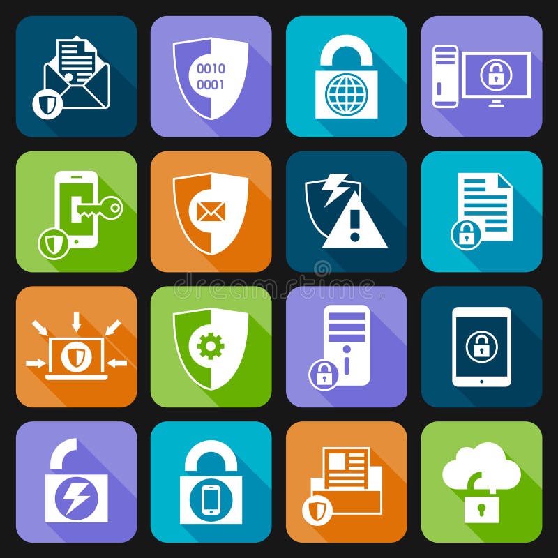 Data Protection Security Icons vector illustration