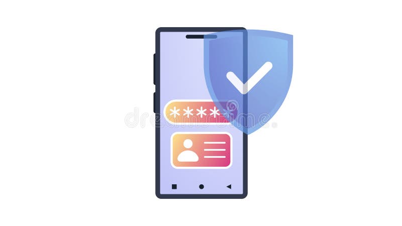 Data protection on smartphone, privacy, and internet security. Motion graphics. stock illustration