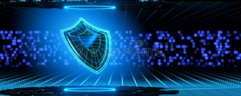 Data protection in a social network. Safe internet concept. Protect your data. Internet security. 3D rendering..
