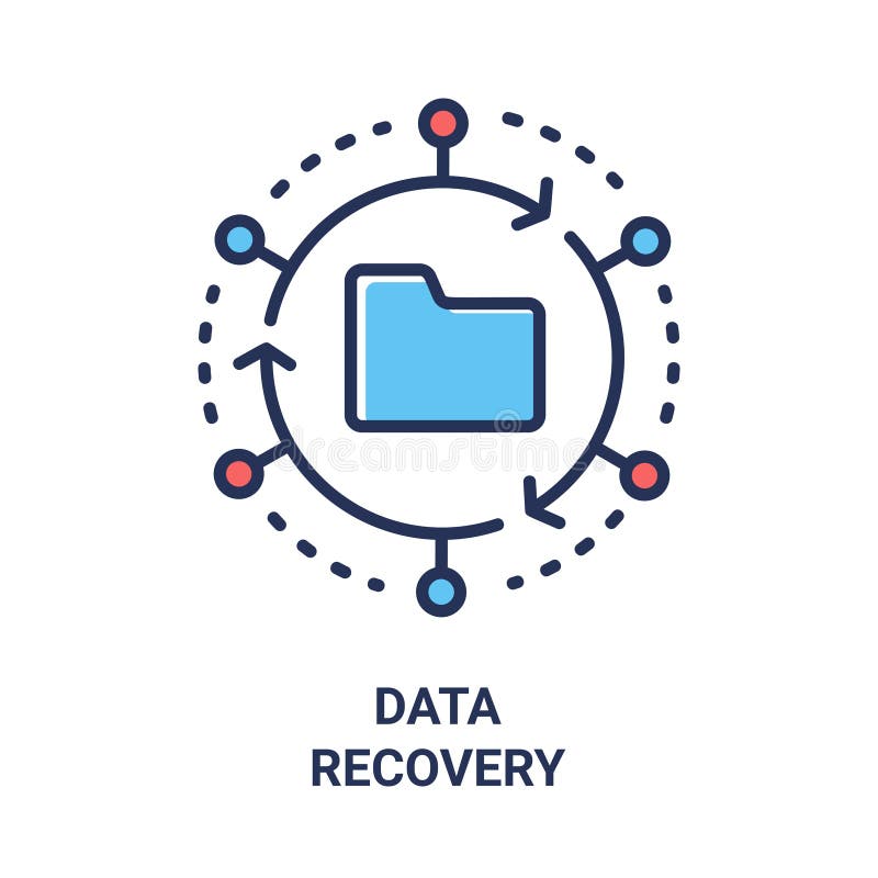 Data Recovery - modern vector line design single icon. royalty free illustration