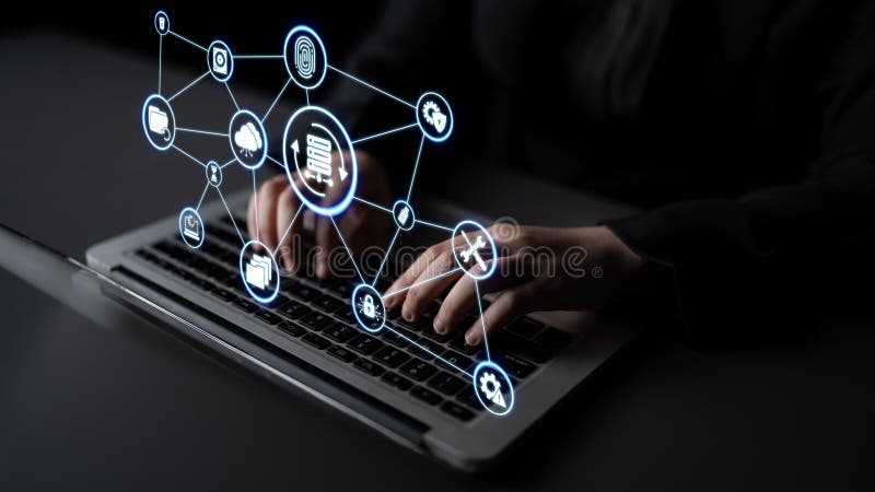 Data recovery and restoration system cloud storage Entice vector illustration