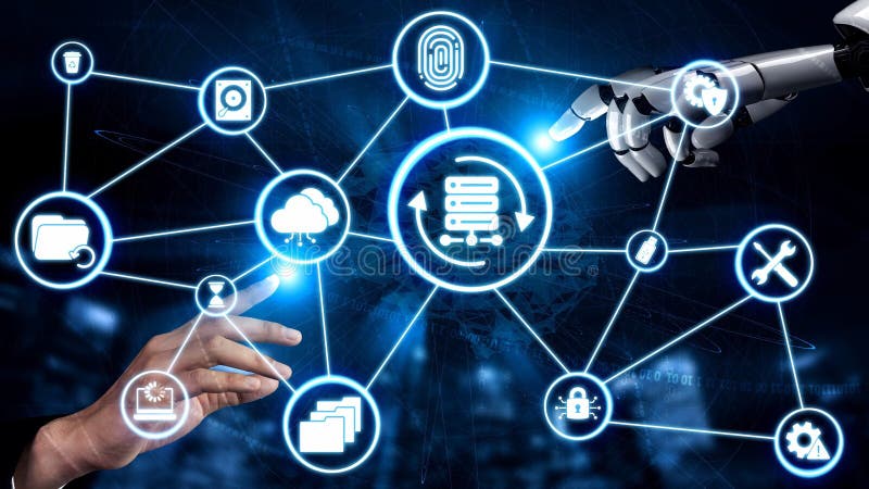 Data recovery and restoration system cloud storage Funnel royalty free illustration