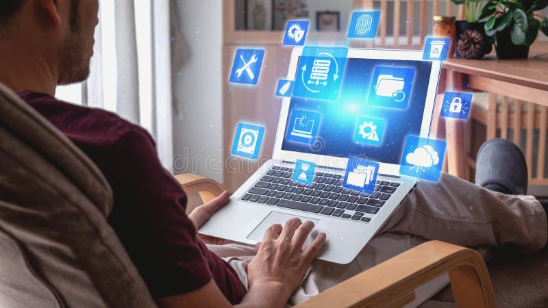 Data recovery and restoration system cloud storage Gist vector illustration