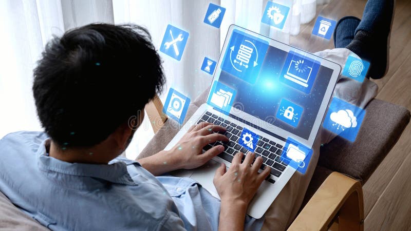 Data recovery and restoration system cloud storage Gist vector illustration