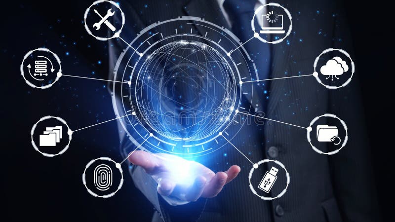 Data recovery and restoration system cloud storage Gist vector illustration