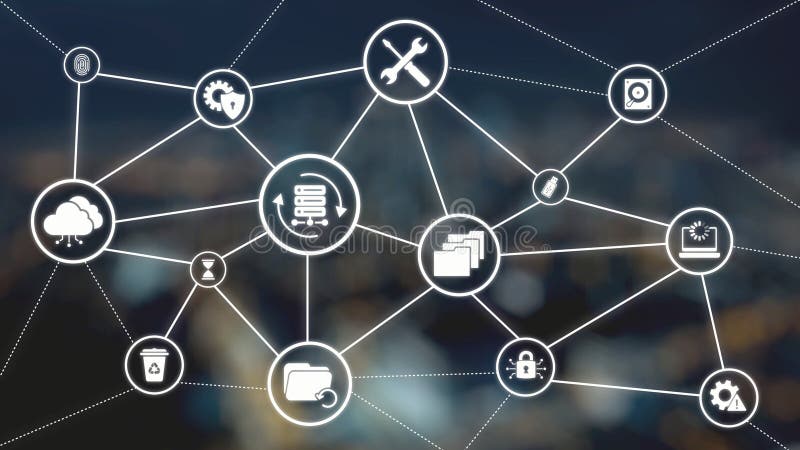 Data recovery and restoration system cloud storage Gist vector illustration