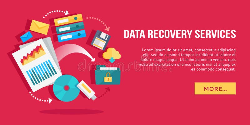 Data Recovery Services. Set of Concept Flat Icons Stock Vector -  Illustration of computing, exchange: 85970813