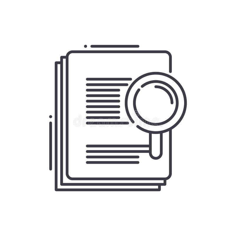Data research icon, linear isolated illustration, thin line vector, web design sign, outline concept symbol with vector illustration