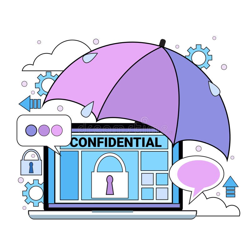 Data safety cloud shield tablet padlock umbrella over synchronization General Data Protection Regulation GDPR server royalty free illustration Data safety cloud shield tablet padlock umbrella over synchronization General Data Protection Regulation GDPR server royalty free illustration