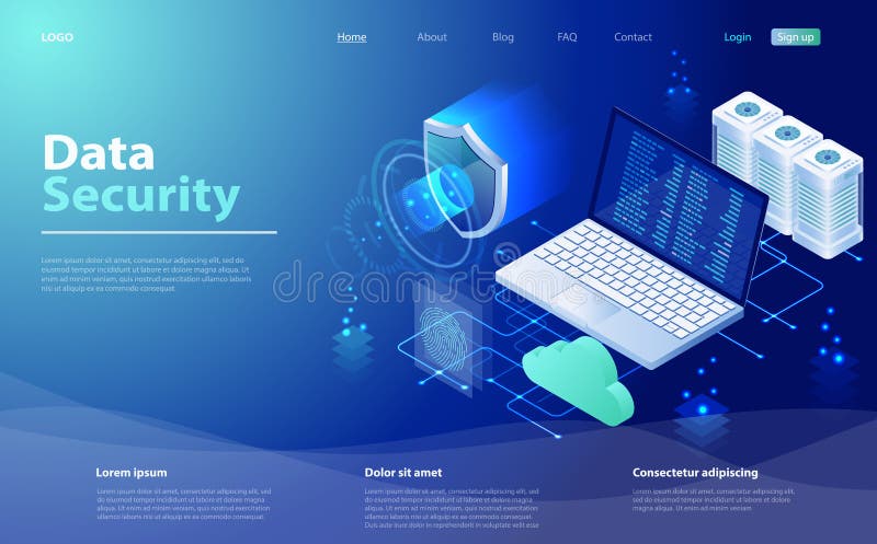 Security Data Protection Concept Isometric Concept Protection Network