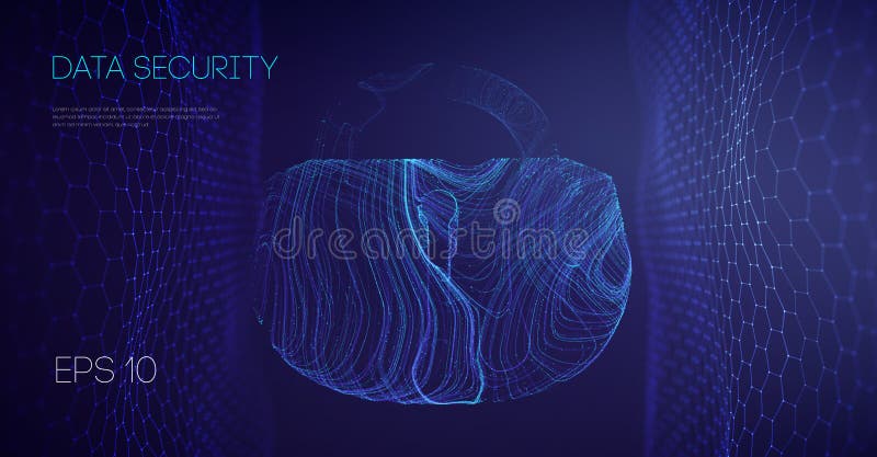 Data Security Binary Lock. Alarm locks server data. Asian it support vector illustration. Encryption code computer royalty free illustration