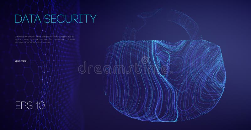 Data Security Binary Lock. Encryption code computer firewall concept. Alarm locks server data. Asian it support vector royalty free illustration
