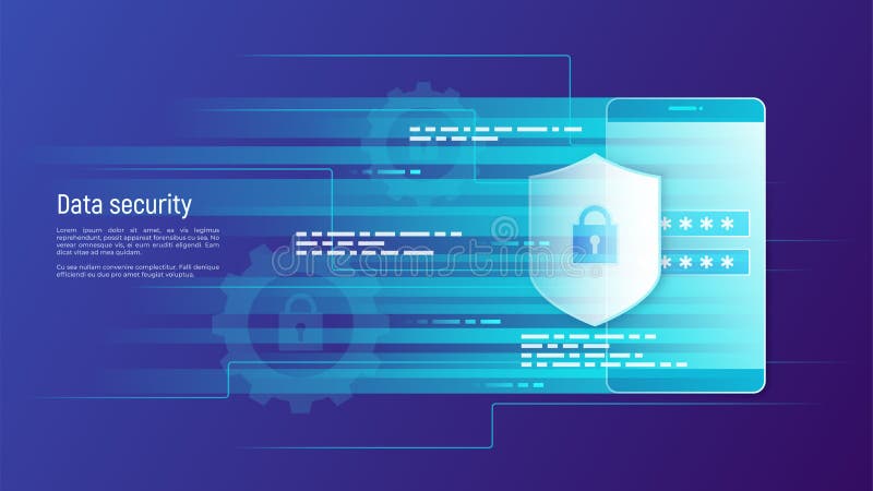 Data security, information protection, access control vector con stock illustration