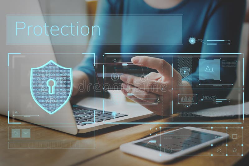 Data Security system Shield Protection Verification royalty free stock images
