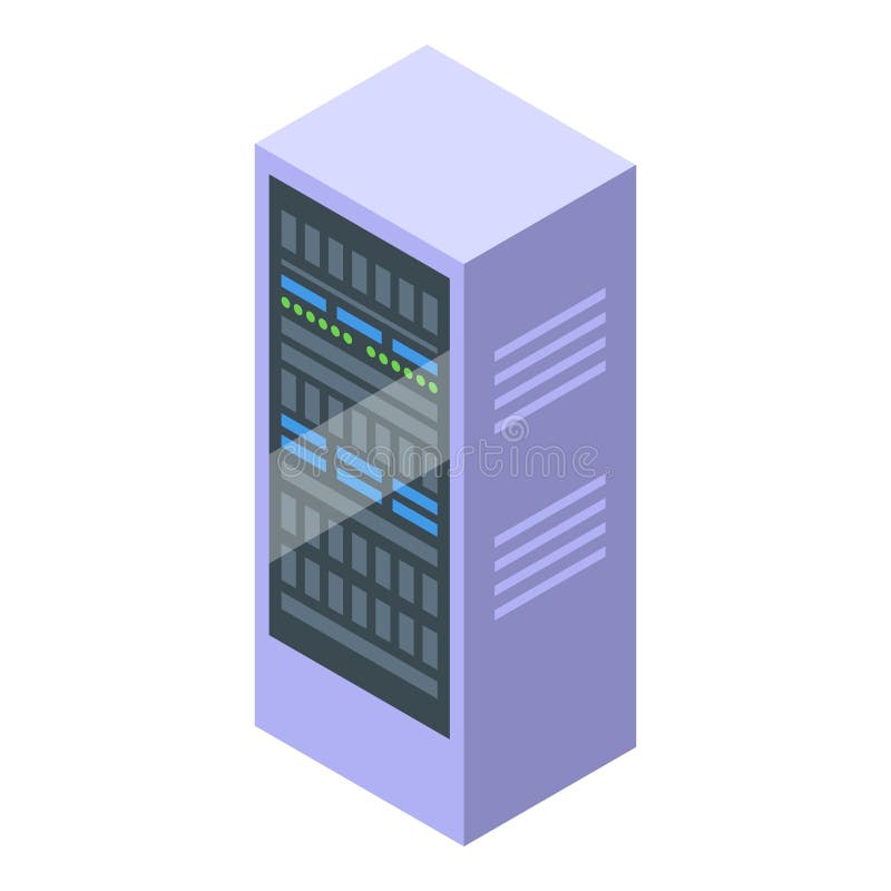 Data server computing showing digital information being processed stock illustration