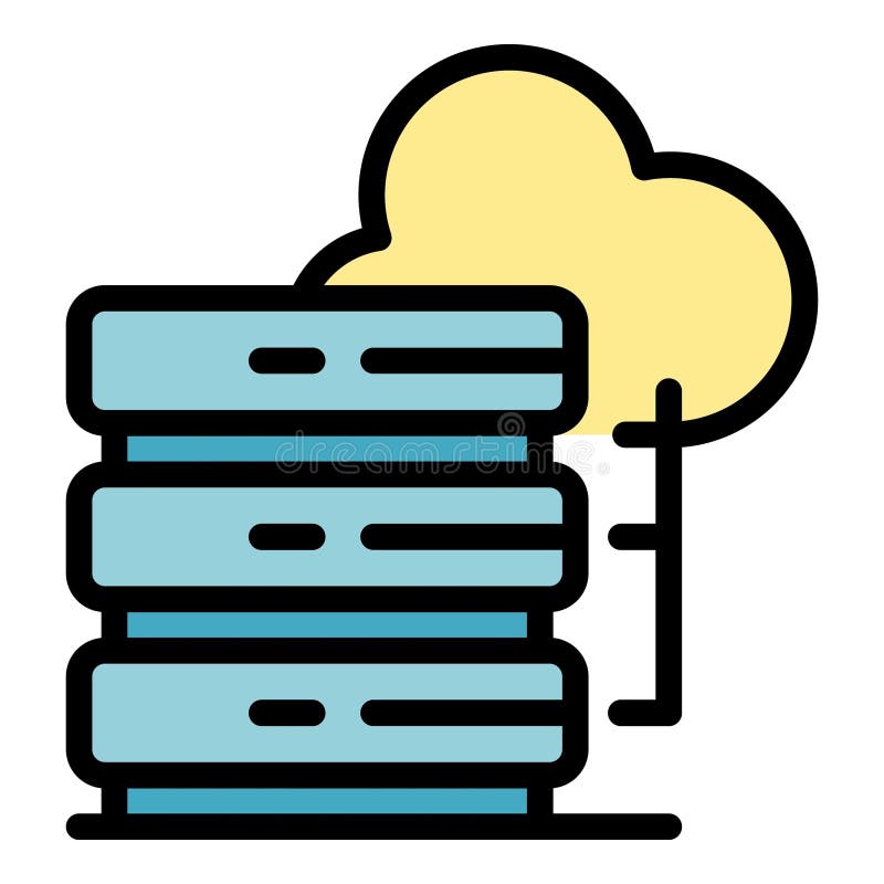 Data server icon vector flat stock illustration