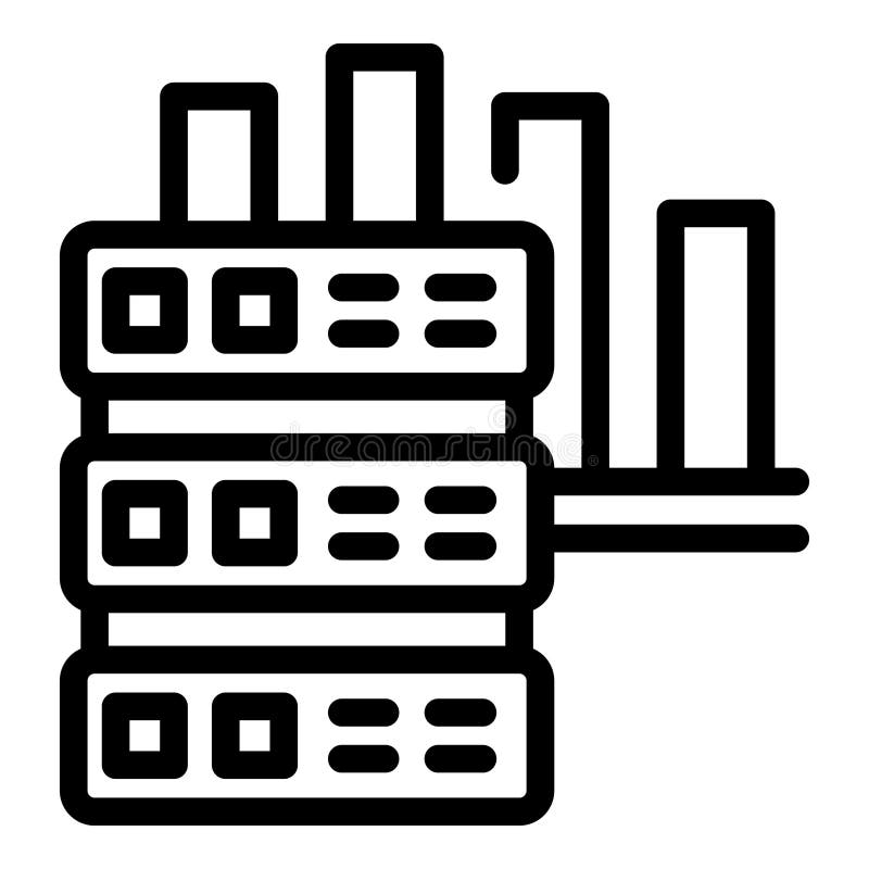 Data server icon outline vector. Entry passcode royalty free illustration